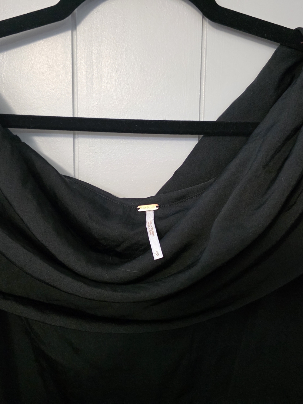 Free People Black Draped Off-Shoulder Blouse - Picture 5 of 10